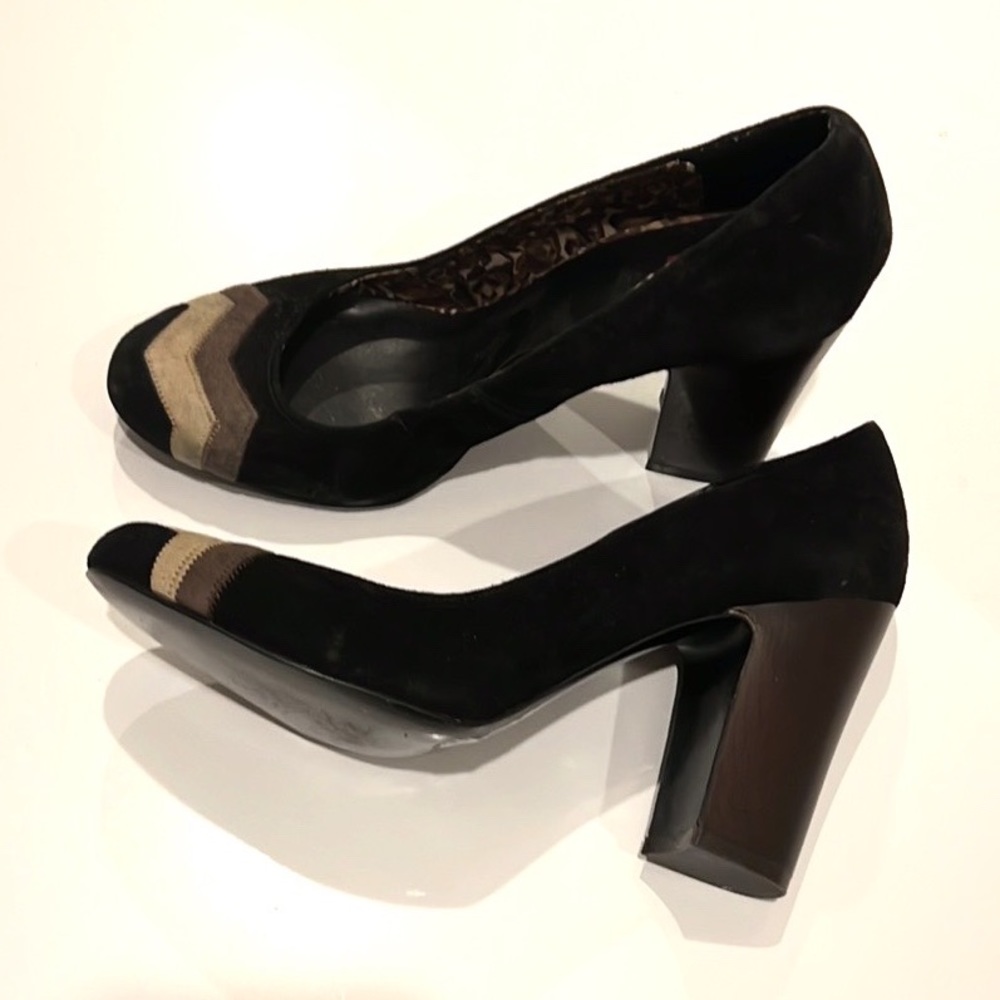 MISSONI X TARGET CHEVRON SUEDE BLACK HEELS WOMENS SIZE 8